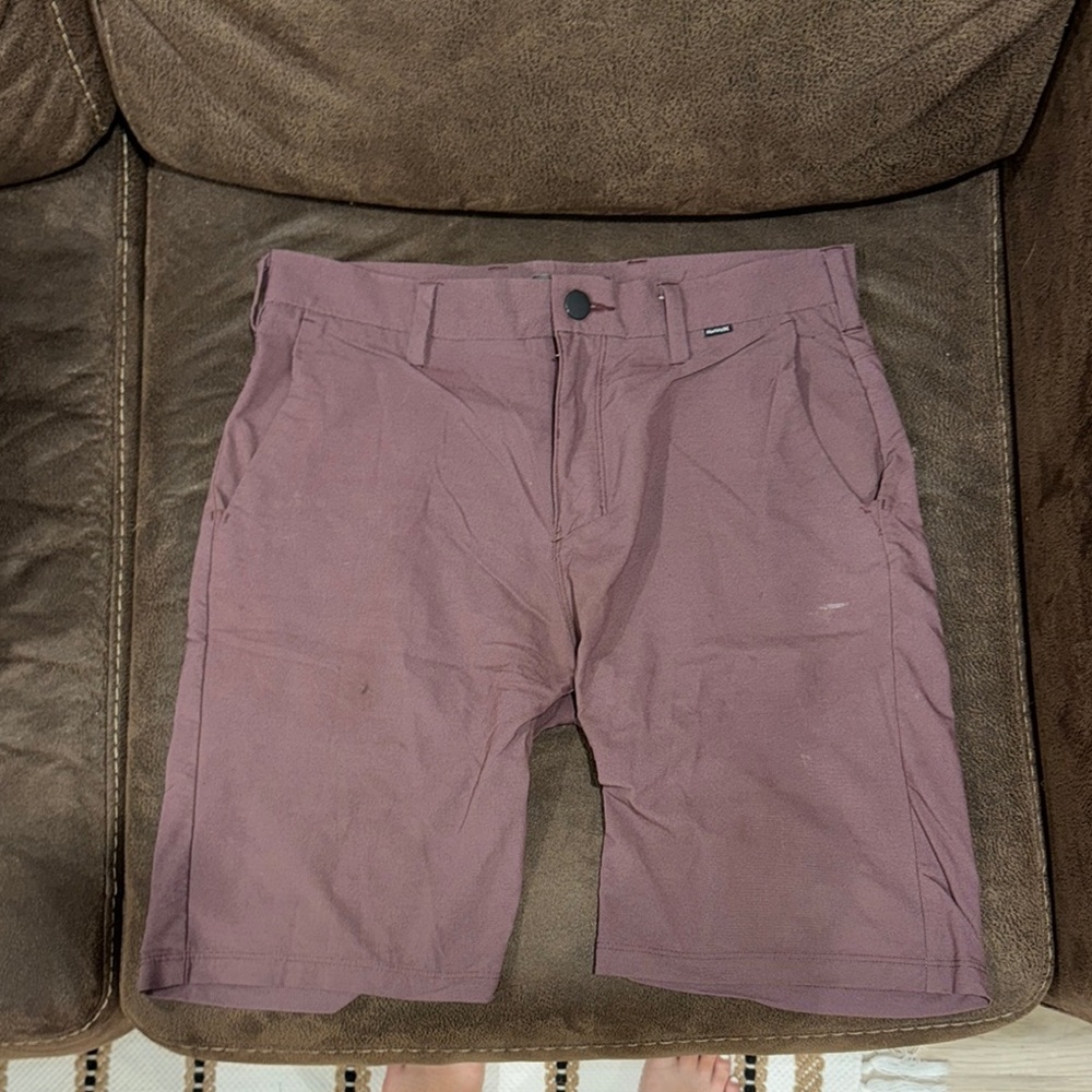 Hurley Purple Flat Front Shorts Lightweight Casual Wear